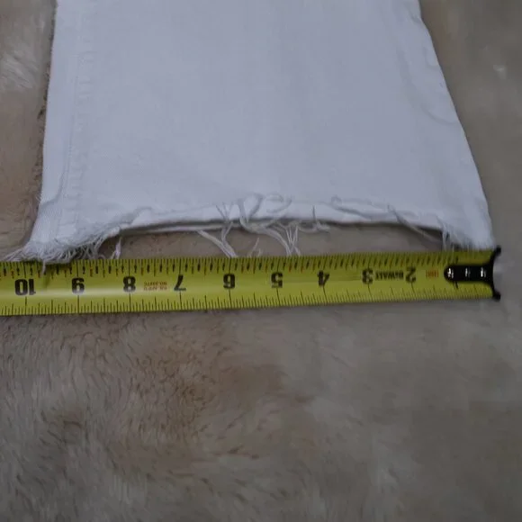 Garage White Flare Bell Bottom Jeans Women’s 3/26 Raw Hem Boho - Picture 7 of 10